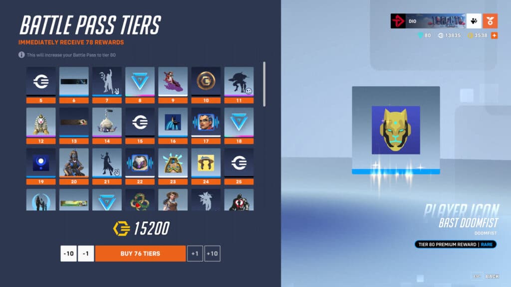 Overwatch 2 Season 12 Battle Pass items (Image via esports.gg)