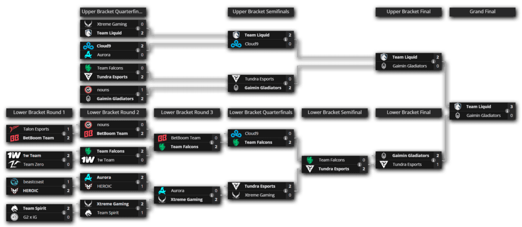 The undefeated run (Screenshot taken from Liquipedia).