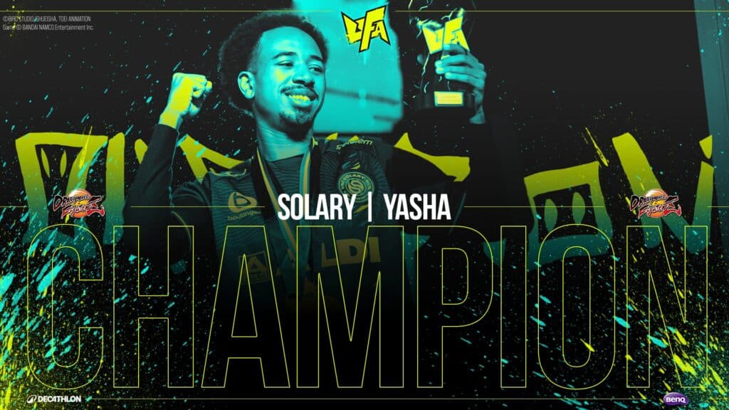 Yasha, the UFA 2024 DBFZ champion (image via @UFA_Gaming on X)