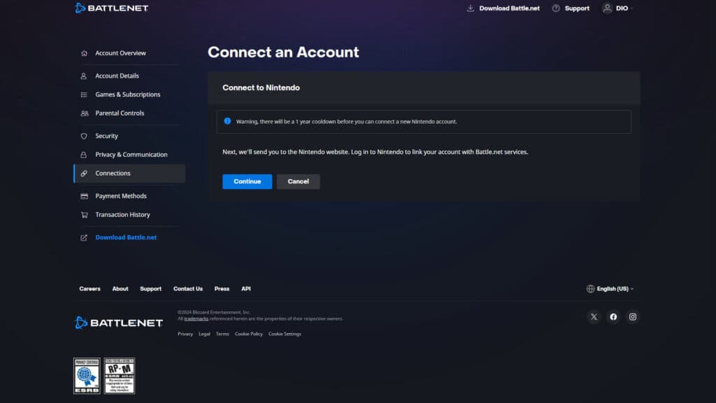 Linking your Battle.net and Xbox Game Pass accounts (Image via esports.gg)