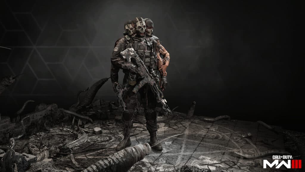 The Alone Operator featuring Ghost as a three-headed zombie (Image via Activision Publishing, Inc.)