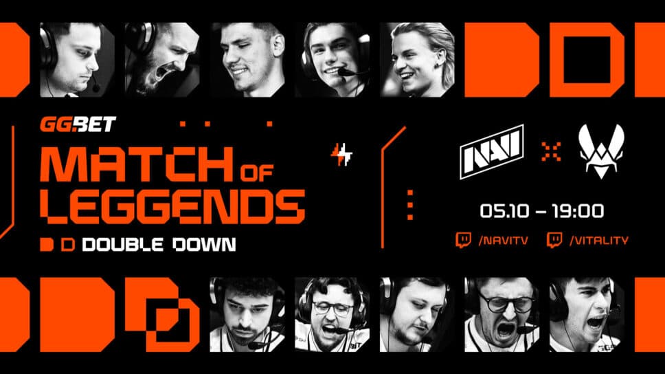 Vitality and NAVI set to clash in Match of LeGGends: Double Down, a CS2 showmatch promoted by GG.BET cover image