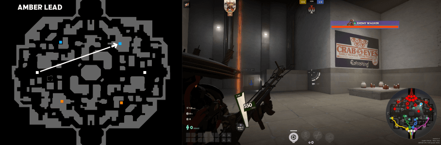 Urb pickup location when team Amber is leading (Image via Valve)