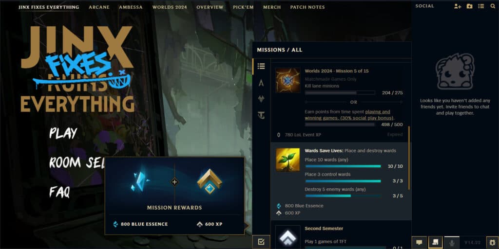 Missions in League of Legends (Image via esports.gg)