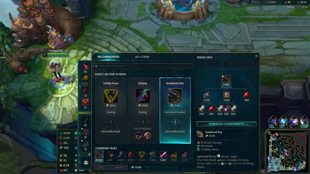Recommended items for Vi (Image via esports.gg)