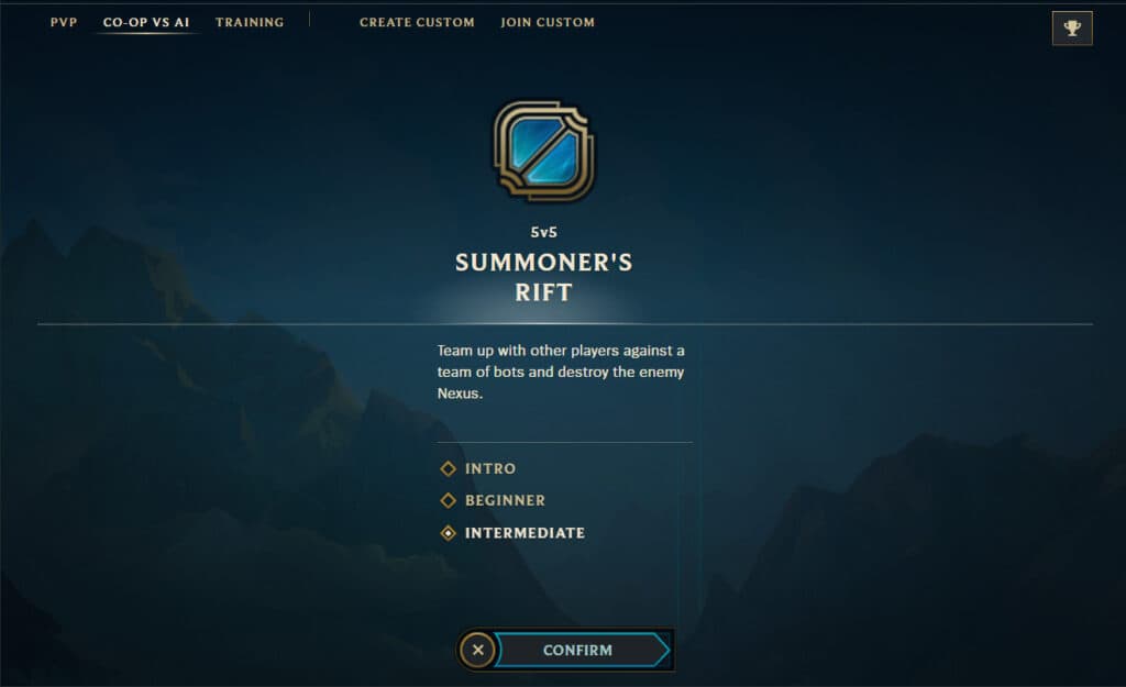 Co-op vs AI starting screen (Image via esports.gg)