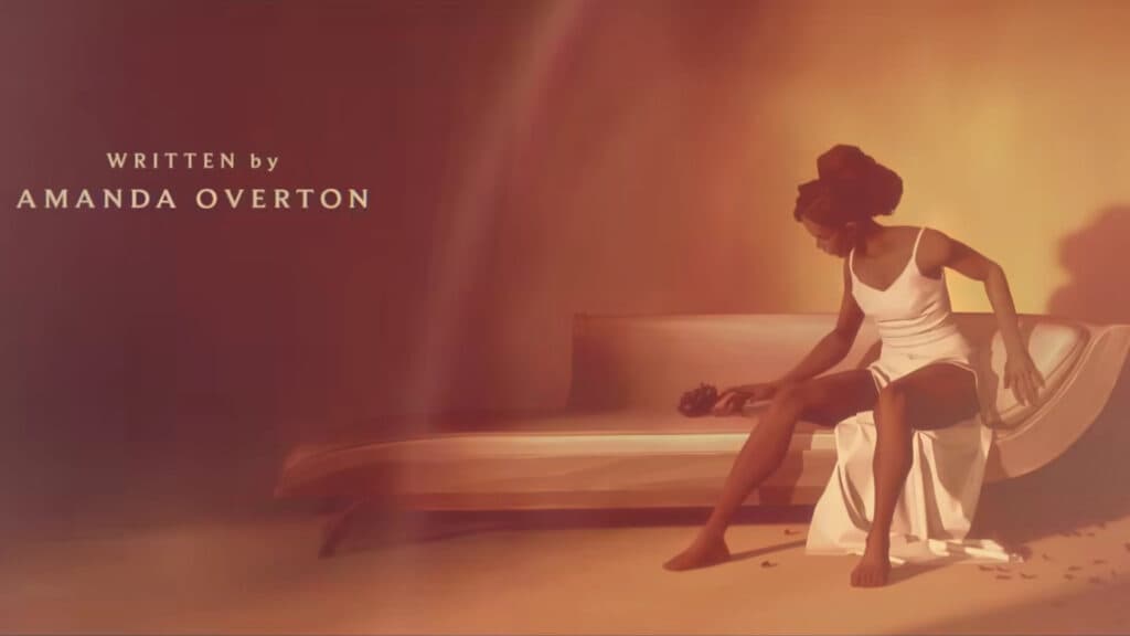 Mel seeing the black rose on her couch (Image via Netflix)