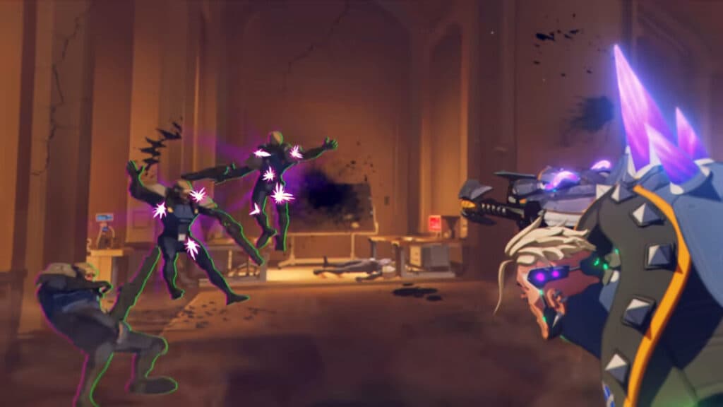 Hazard's hand shooting crystals (Image via Blizzard Entertainment)