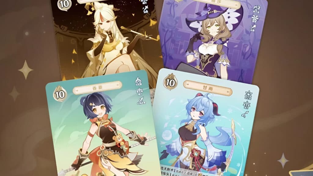 Genius Invokation characters cards in Genshin Impact (Image via HoYoverse)