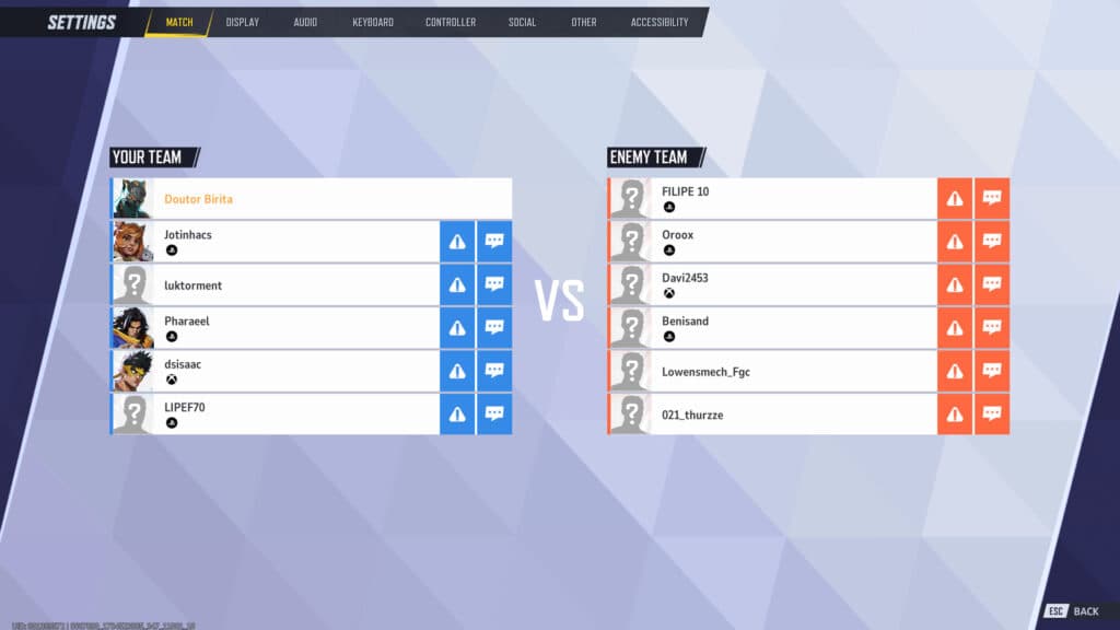 Select the player you want to report (Screenshot by esports.gg via NetEase Games)