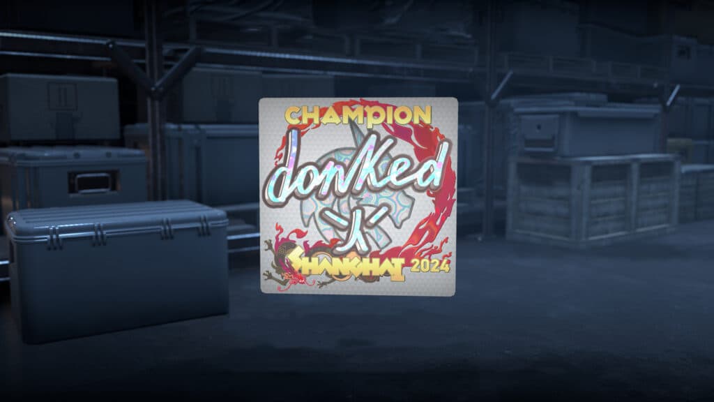 A look at the champion sticker design for the Shanghai Major. (Screenshot by esports.gg)