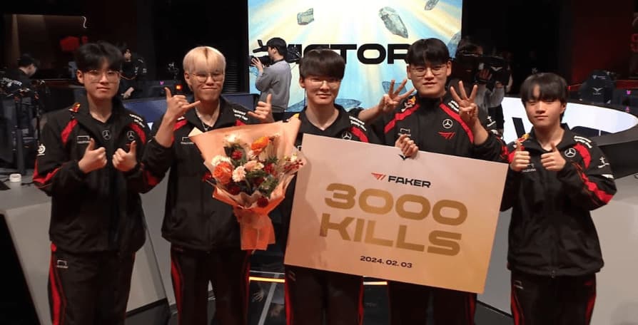 Faker achieved his 3000 LCK kills on February 2024 (image via LCK)