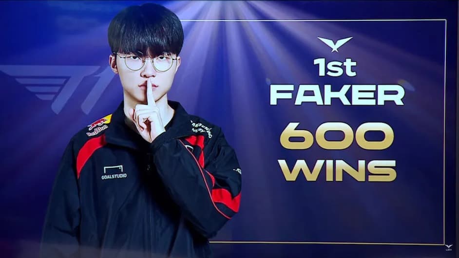 Faker set 600 LCK wins on February 2024 (image via LCK)