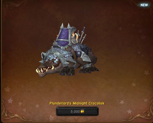 Plunderlord's Midnight Crockolisk mount (Image via Blizzard Entertainment)
