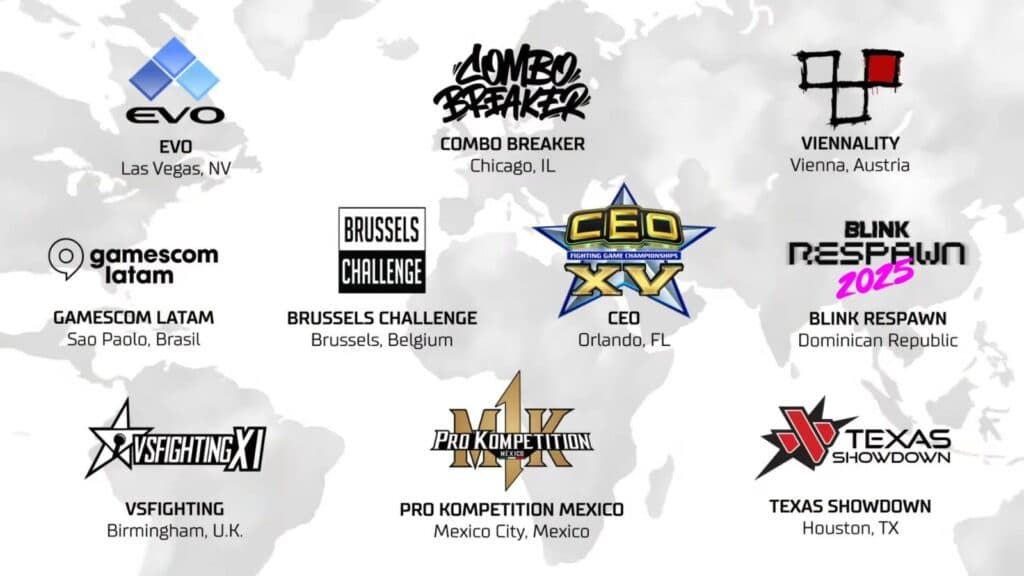 All events of the MK1 Pro Kompetition Season 2 (Image via NetherRealm Studios)