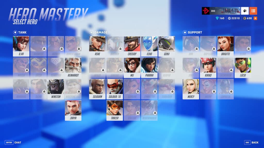 Screenshot of every Overwatch 2 Hero Mastery course so far (Image via esports.gg)