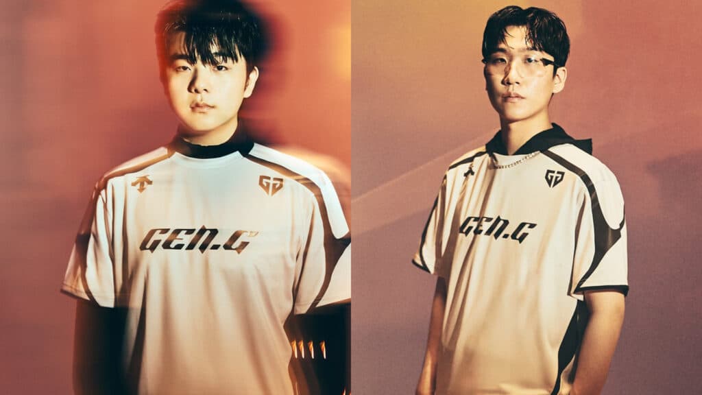 Canyon (jungler) and Ruler (bot) in the new uniforms (Image via Gen.G)