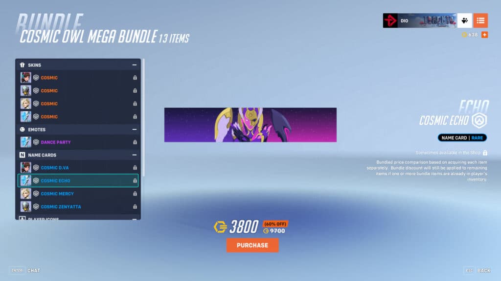 Cosmic Echo name card (Image via esports.gg)