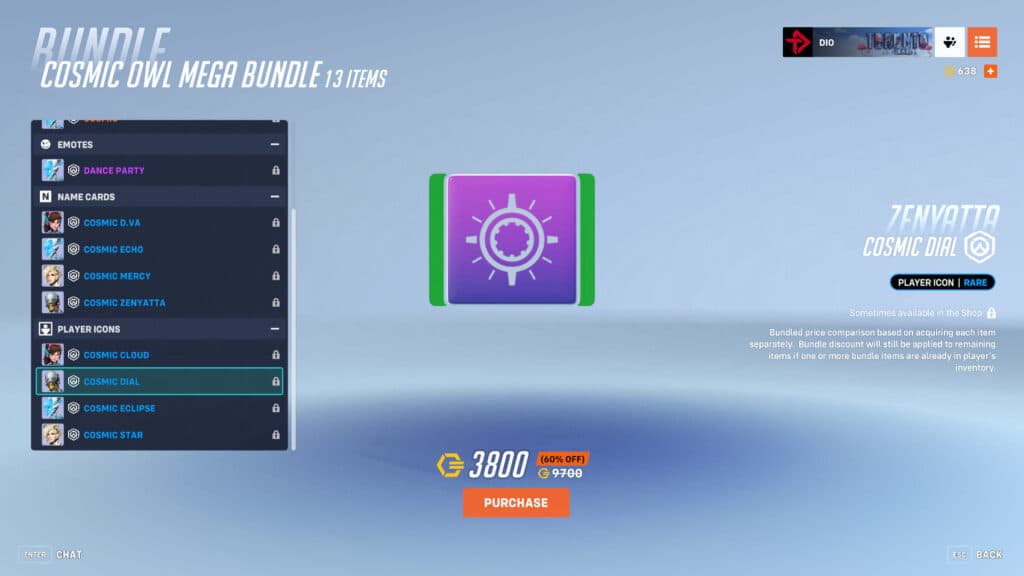 Cosmic Zenyatta player icon (Image via esports.gg)