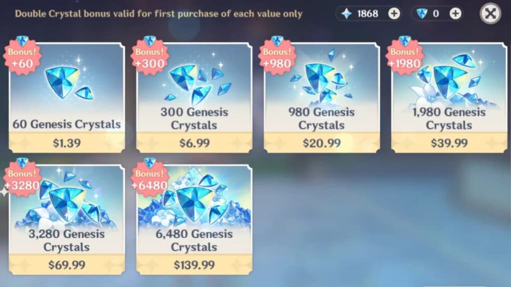 Genshin Impact in-game store (Image via HoYoLab)