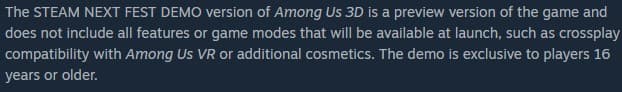 Among Us 3D demo during Steam Next Fest (Image via <a href="https://store.steampowered.com/app/3168600/Among_Us_3D/" target="_blank" rel="noreferrer noopener">Steam</a>)