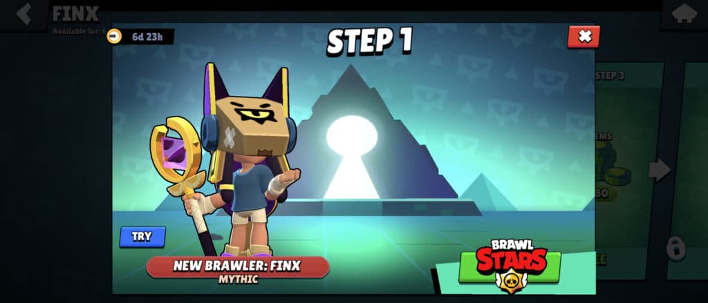 Finx in the Brawl Stars shop (Screenshot via esports.gg)