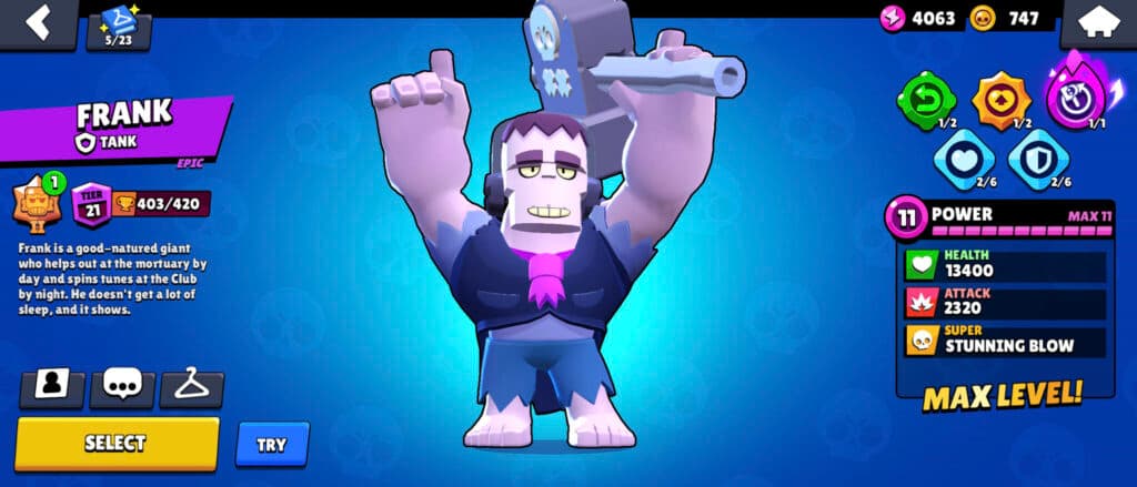 Maxed Frank in Brawl Stars (image via esports.gg)