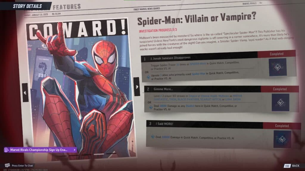 You might need to know what a Spider Tracer is to complete one of the challenges (Screenshot via esports.gg)