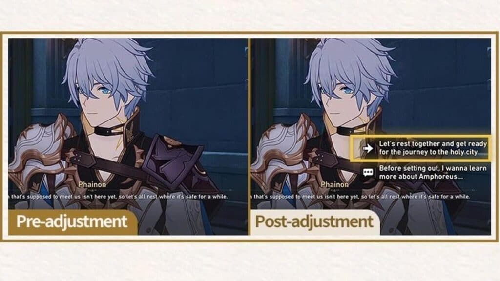 You can skip the extra dialogue by selecting the highlighted option (Image via HoYoverse)