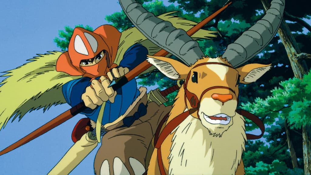 Prince Ashitaka and his red elk named Yakul (Image by Studio Ghibli)