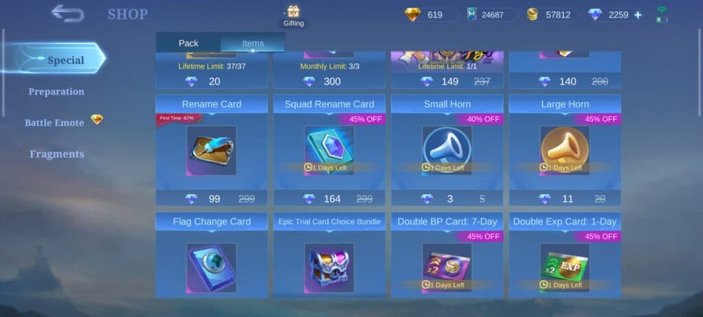 You can purchase your first Rename Card for 99 Diamonds (Screenshot via esports.gg)