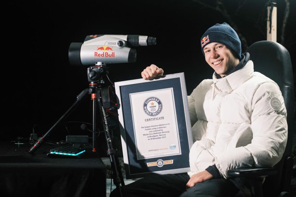 Mr Savage poses for a portrait during record attempt "Furthest Frag" in Lofoten, Norway 11.29.2024 // Daniel Tengs / Red Bull Content Pool // SI202501310429 // Usage for editorial use only //