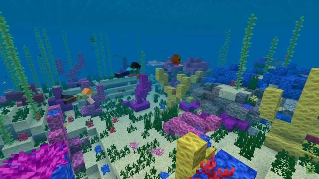 The "Update Aquatic" made oceans full of life making the waters way more fun to visit