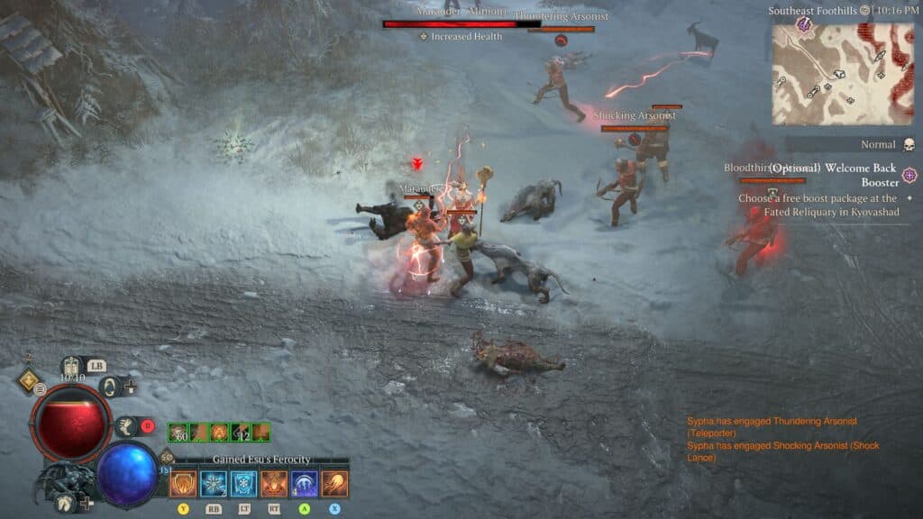 Sorcerer gameplay in Diablo (Screenshot via esports.gg)