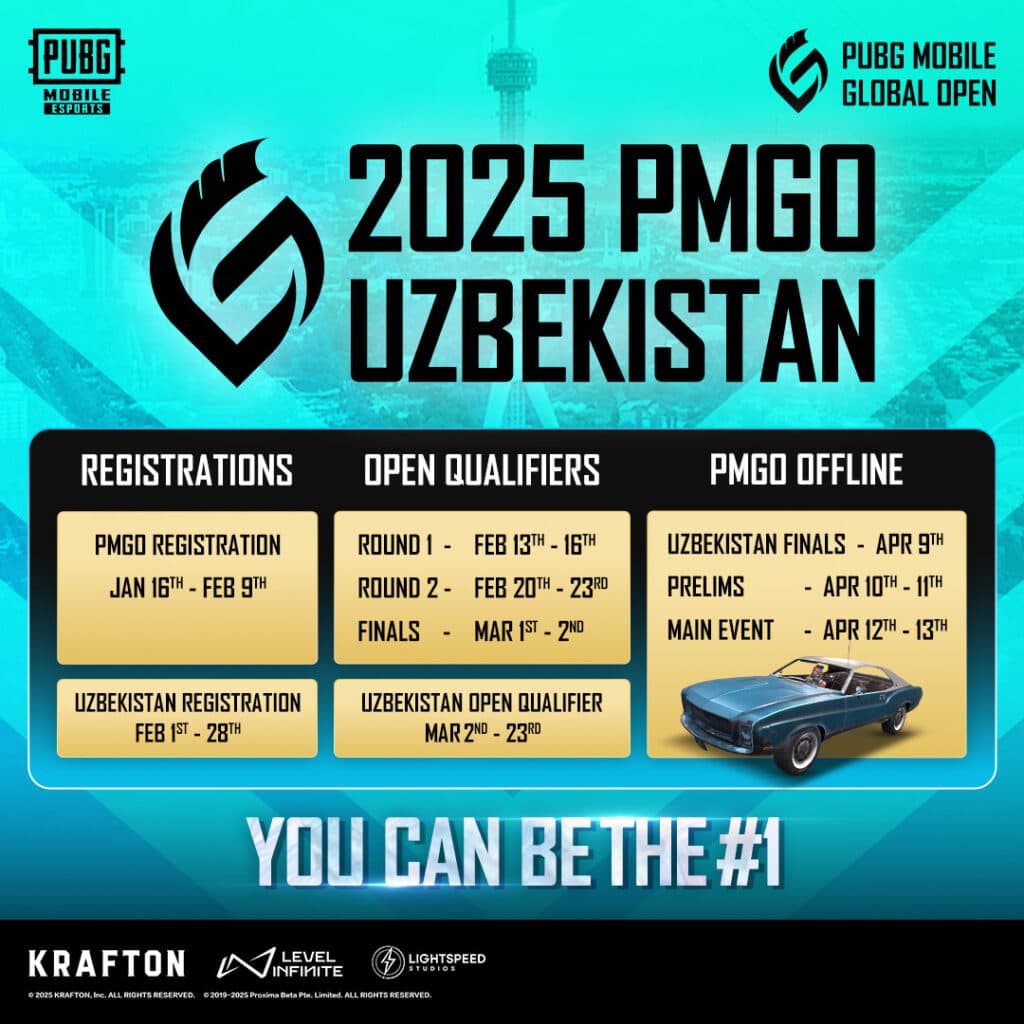 PMGO 2025 will be held offline for five days from April 9 to 13, 2025 (image via PUBG MOBILE Esports)