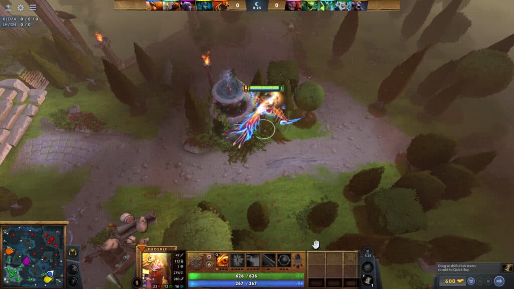 The Dire top lane is now as open as the Radiant bot lane. (Screenshot by esports.gg)