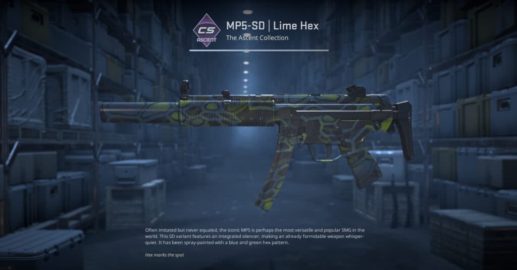 MP5-SD Lime Hex. (Screenshot by esports.gg)