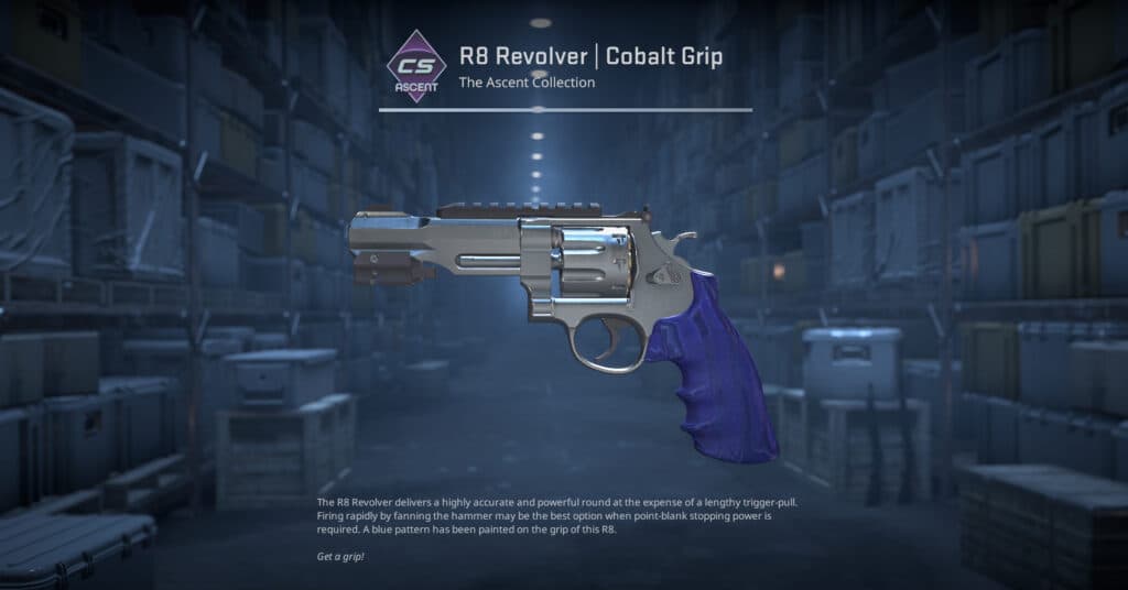 R8 Revolver Cobalt Grip. (Screenshot by esports.gg)