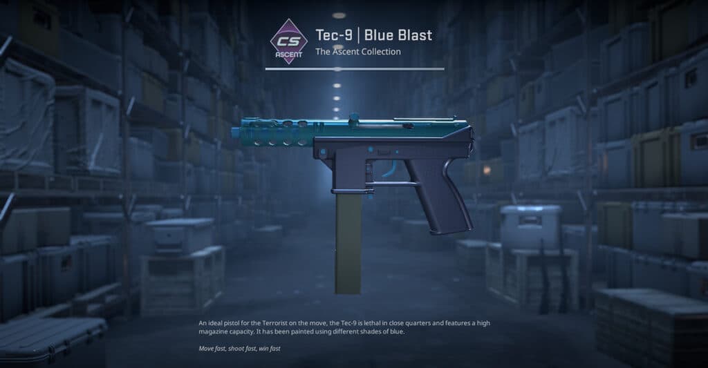 Tec-9 Blue Blast. (Screenshot by esports.gg)