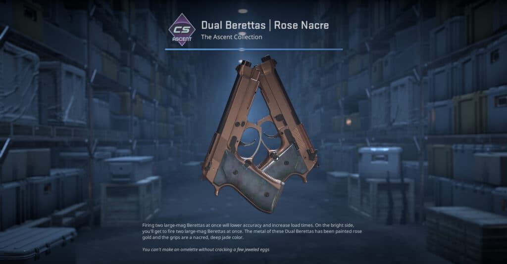 Dual Berettas Rose Nacre. (Screenshot by esports.gg)