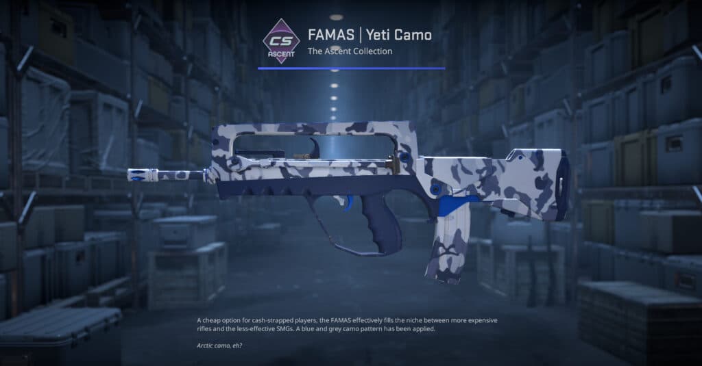 FAMAS Yeti Camo. (Screenshot by esports.gg)