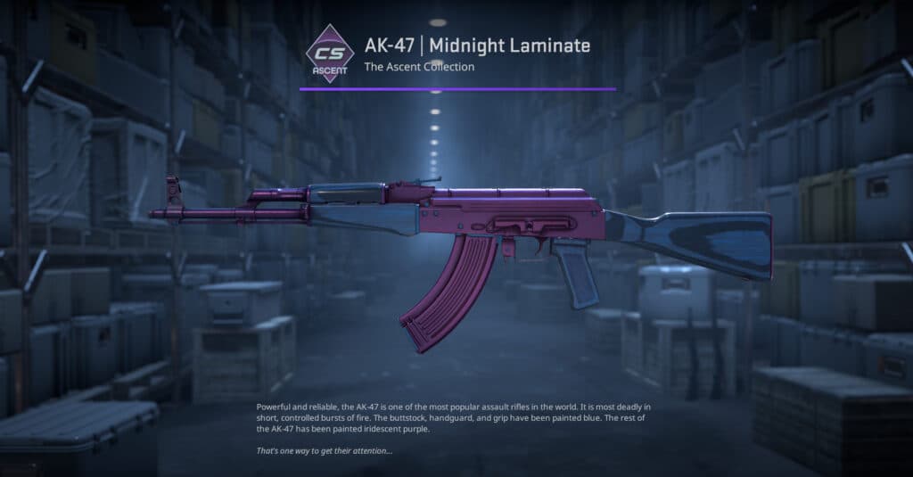 AK-47 Midnight Laminate. (Screenshot by esports.gg)