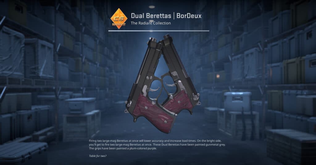 Dual Berettas BorDeux. (Screenshot by esports.gg)