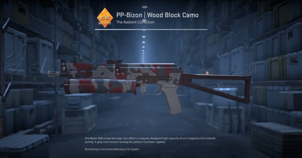 PP-Bizon Wood Block Camo. (Screenshot by esports.gg)