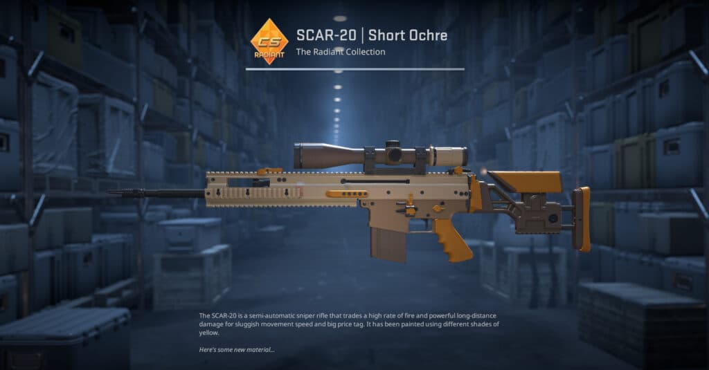 SCAR-20 Short Ochre. (Screenshot by esports.gg)