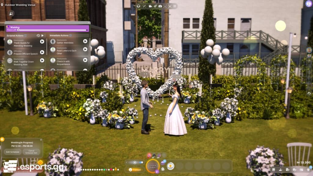 A couple during their wedding (Screenshot by esports.gg)