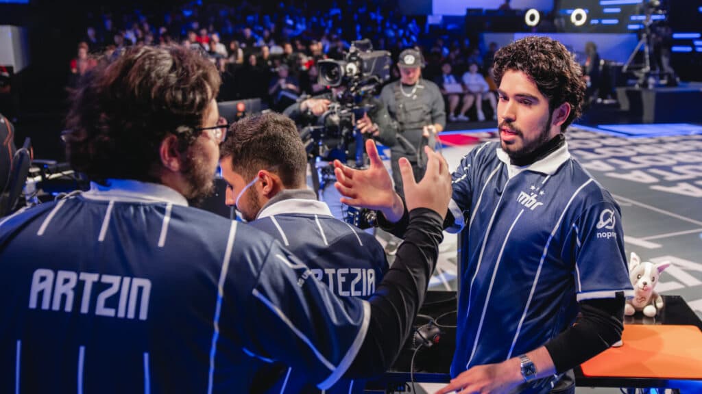 artziN, cortezia, and aspas in the VCT Americas (Image by Tina Jo/Riot Games)