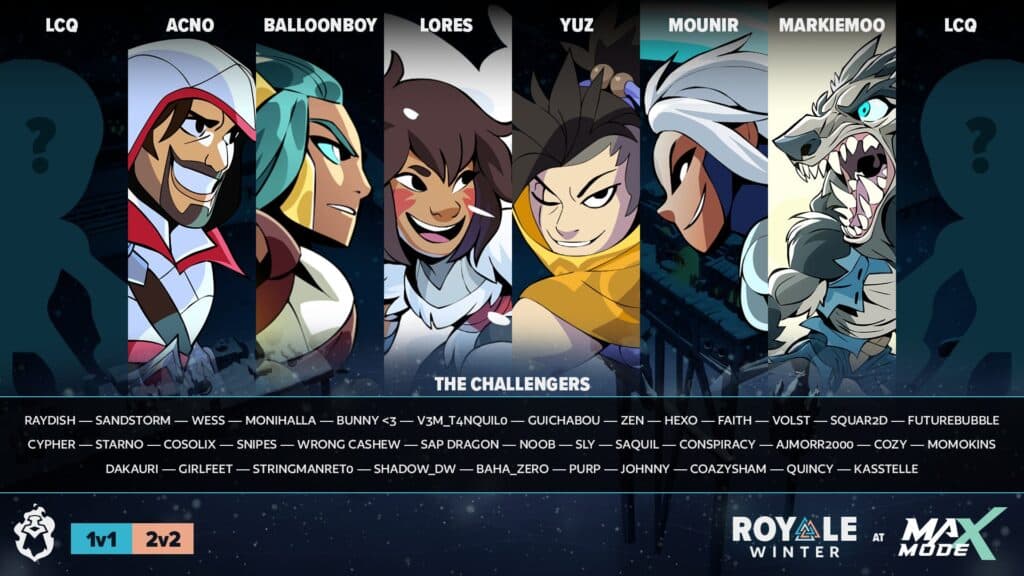 Max Mode participants (image via Brawlhalla Esports)