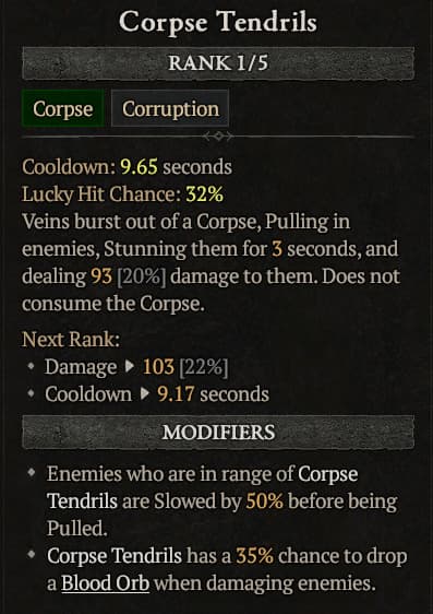 Corpse Tendrils in D4 (Image via esports.gg)