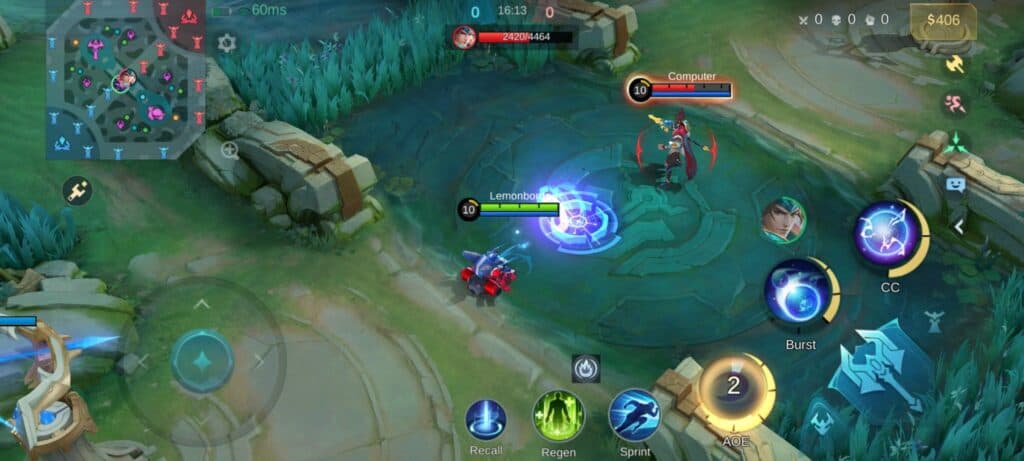 Skill 1 hits twice and can clear waves of enemies easily. (Screenshot via esports.gg)